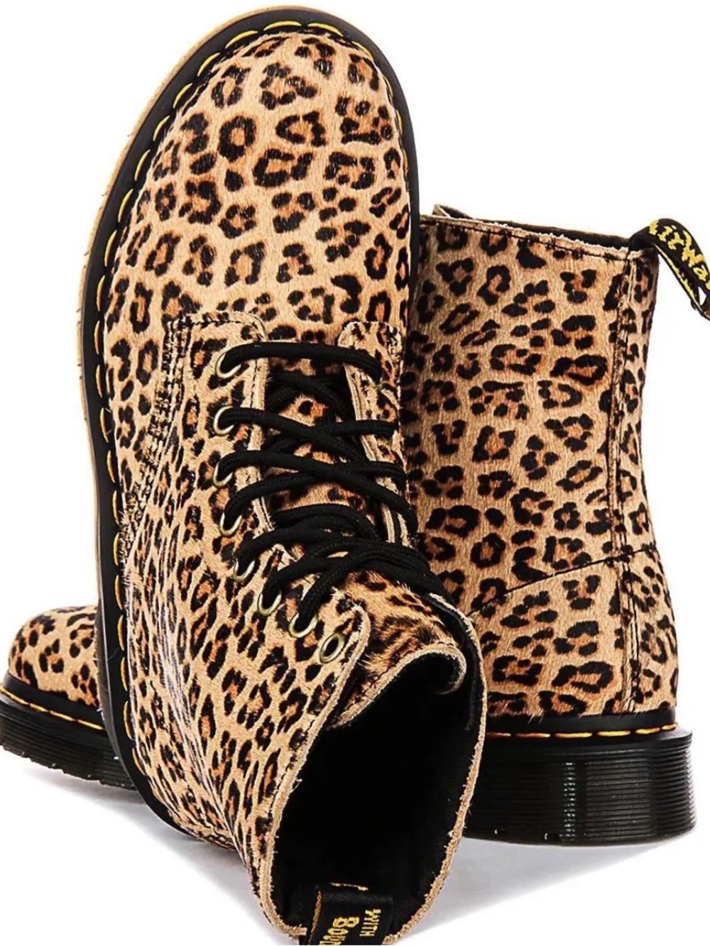 Dr. Martens 1460 Pascal Genuine Leopard-Print Hair-On Leather Boots M 11 / W 12 - Picture 2 of 10